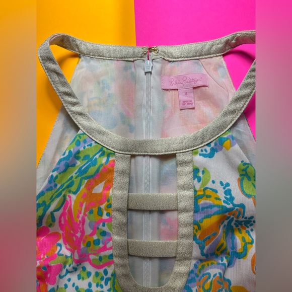Lilly Pulitzer Kennedy Shift Resort White Casa Marina Halter Dress Size 4 - Picture 10 of 14
